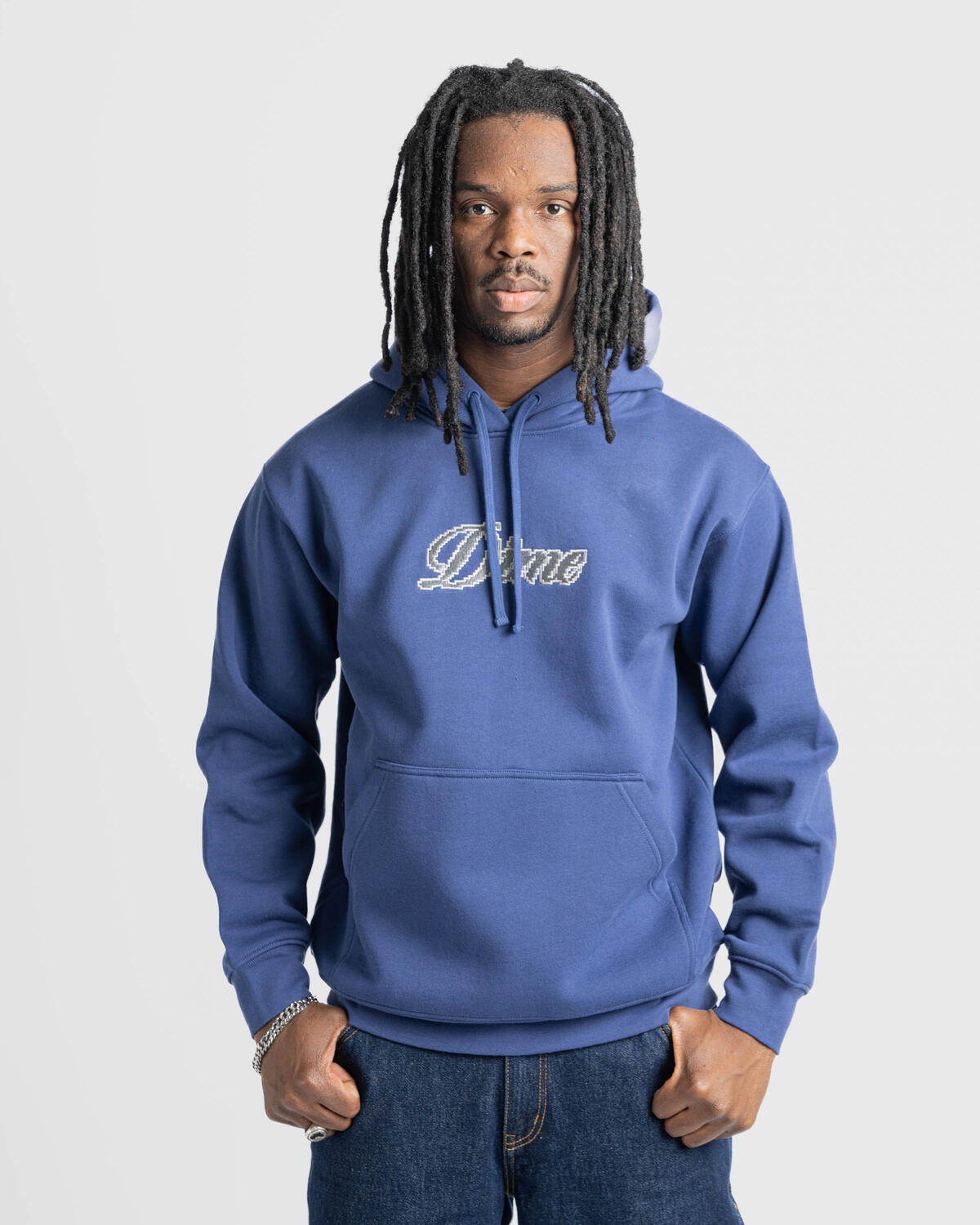 Dime Pixel Cursive Hoodie | DIMEFA2419BLU | AFEW STORE
